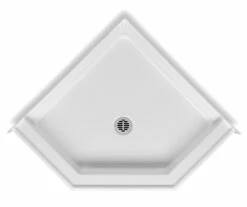 3838ANEOB 38 X 38 Acrylic Corner Center Drain Shower Base In White