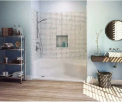 4834APANB 48 X 34 Acrylic Alcove Center Drain Shower Base In White -Bathroom Supplies Sales 2024 aquatic ac003018 wh 1