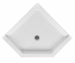 W3636ANEO 36 X 36 Acrylic Corner Center Drain Shower Base In White