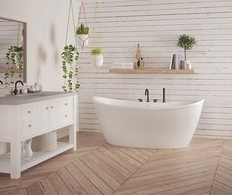 Effie 6636CF AFR AcrylX Freestanding Front-Center Drain Bathtub In White 4 Effie 6636CF AFR AcrylX Freestanding Front-Center Drain Bathtub In White - Image 2
