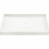F5038PAN 48 X 37 AcrylX Alcove Center Drain Shower Base In White