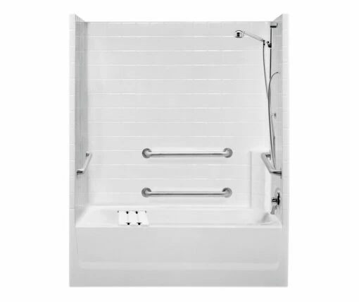 2603CTH 60 X 30 AcrylX Alcove Left Hand Drain One-Piece Tub Shower In White -Bathroom Supplies Sales 2024 aquatic ac003378 wh