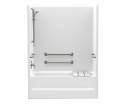 2603SMTE 60 X 32 AcrylX Alcove Left Hand Drain One-Piece Tub Shower In White