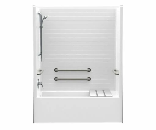 F6032STT 60 X 32 AcrylX Alcove Left Hand Drain One-Piece Tub Shower In White -Bathroom Supplies Sales 2024 aquatic ac003452 wh