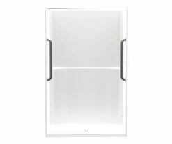 1483TSCH 46 X 33 AcrylX Alcove Center Drain One-Piece Shower In White
