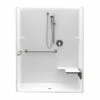 16037BFSD 60 X 37 AcrylX Alcove Center Drain One-Piece Shower In White -Bathroom Supplies Sales 2024 aquatic ac003542 wh