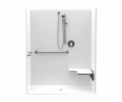 1603BFSB 60 X 34 AcrylX Alcove Center Drain One-Piece Shower In White