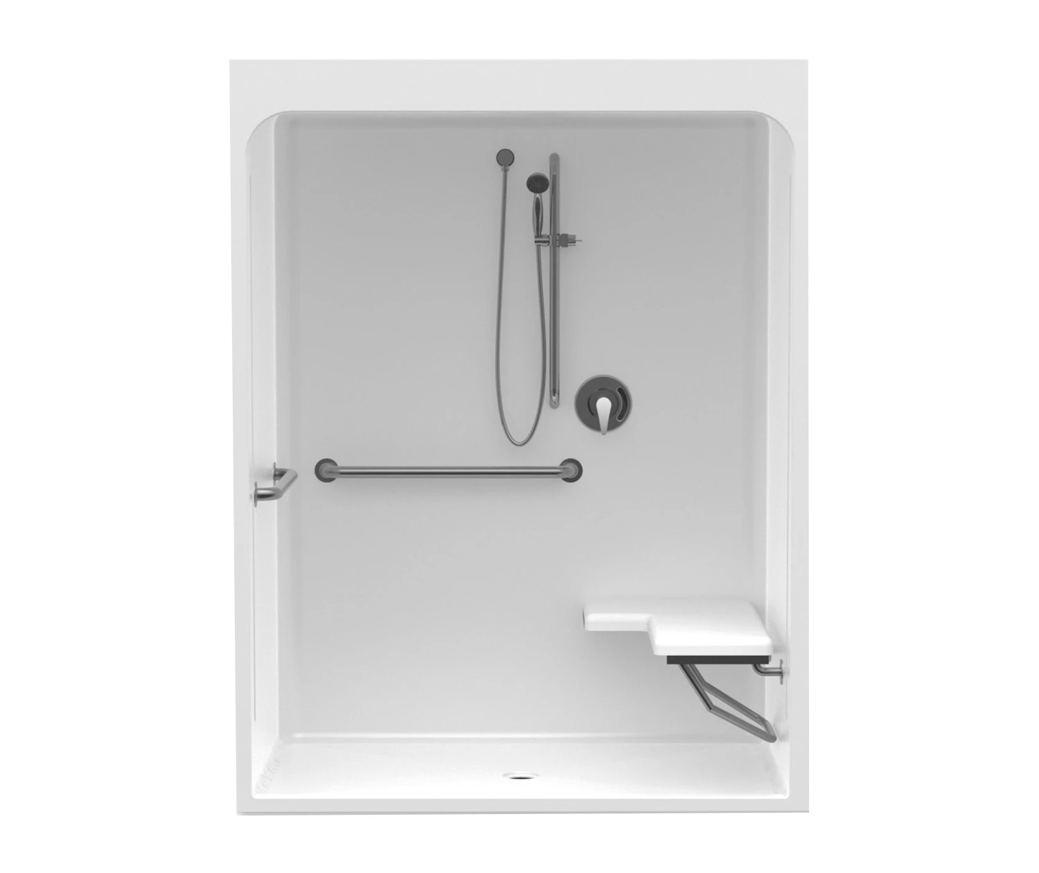 6036CFS 60 X 36 Acrylic Alcove Center Drain One-Piece Shower In White 3 6036CFS 60 X 36 Acrylic Alcove Center Drain One-Piece Shower In White