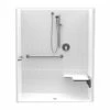 F1604P 60 X 34 AcrylX Alcove Center Drain Four-Piece Shower In White -Bathroom Supplies Sales 2024 aquatic ac003585 wh