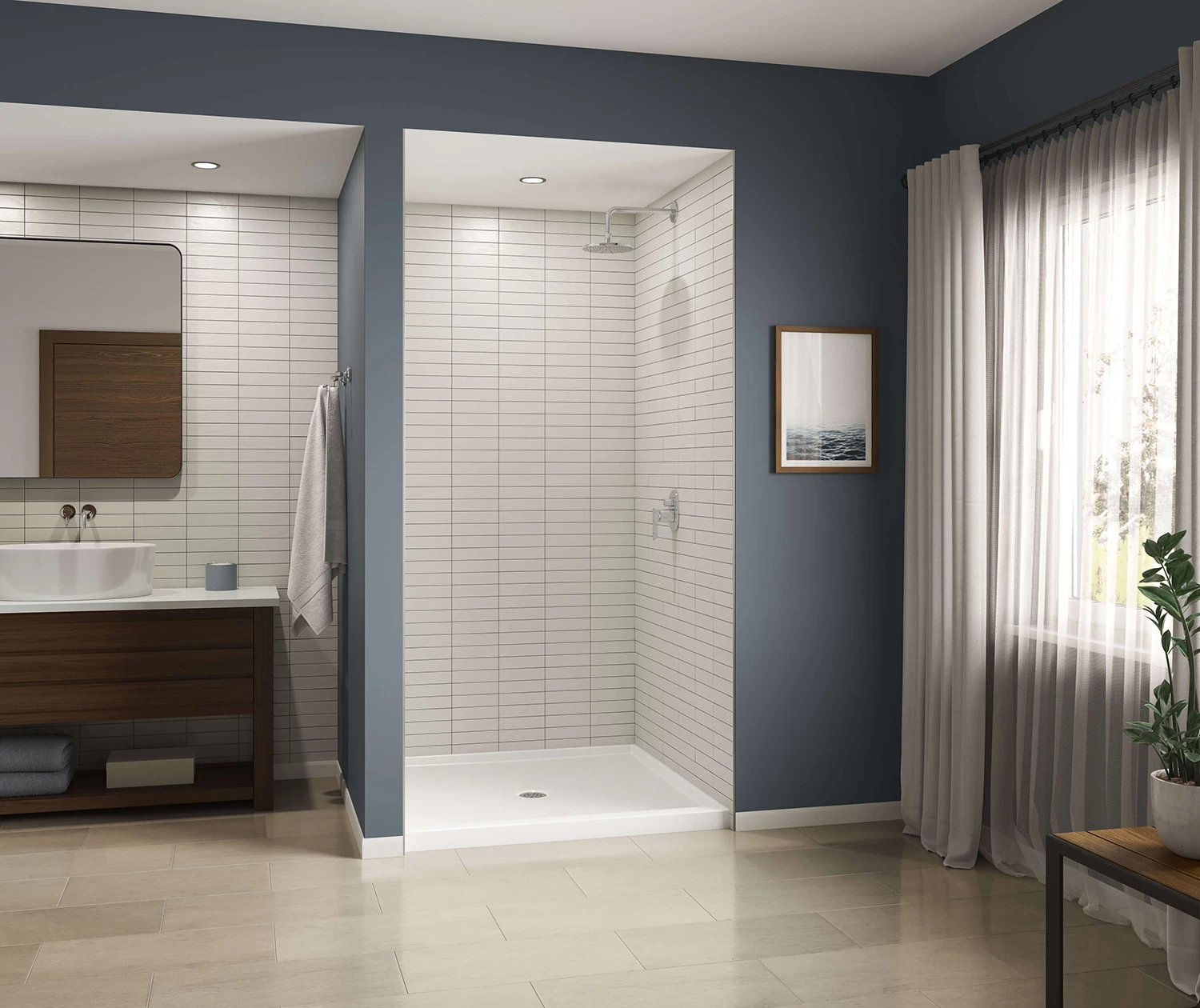 Icon SB4848 AcrylX Alcove Center Drain Shower Base In White 4 Icon SB4848 AcrylX Alcove Center Drain Shower Base In White - Image 2