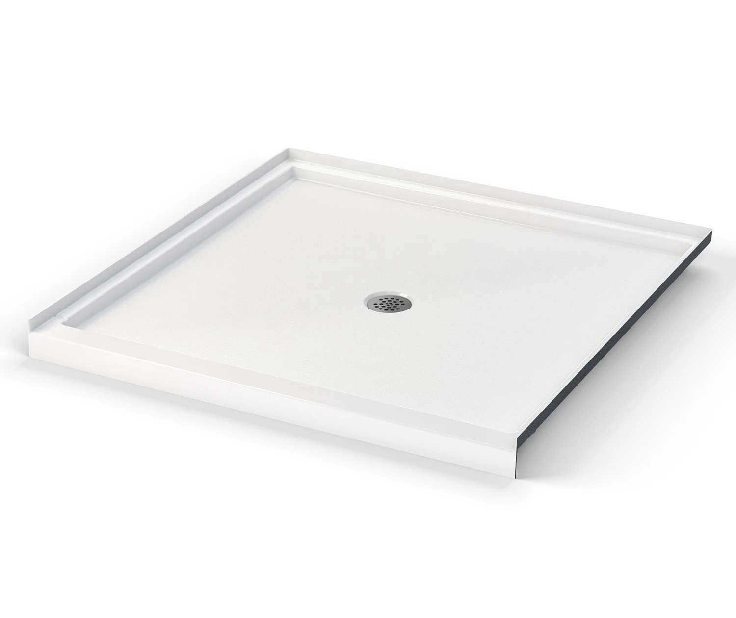 Icon SB4848 AcrylX Alcove Center Drain Shower Base In White 3 Icon SB4848 AcrylX Alcove Center Drain Shower Base In White