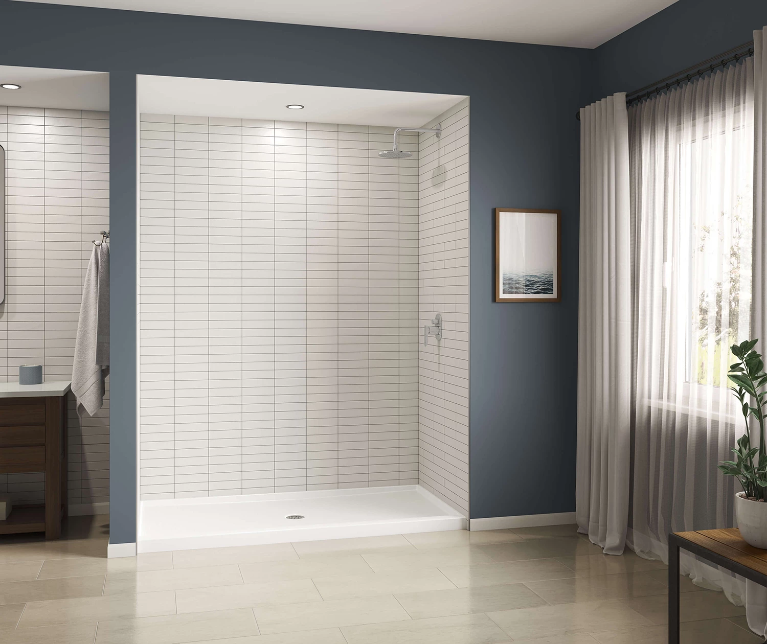 Icon SB7236 AcrylX Alcove Center Drain Shower Base In White 4 Icon SB7236 AcrylX Alcove Center Drain Shower Base In White - Image 2