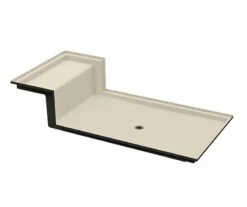 9648SPAN 96 X 48 AcrylX Alcove Center Drain Shower Base In White -Bathroom Supplies Sales 2024 aquatic ac003636 bo