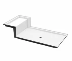 9648SPAN 96 X 48 AcrylX Alcove Center Drain Shower Base In White -Bathroom Supplies Sales 2024 aquatic ac003636 ln
