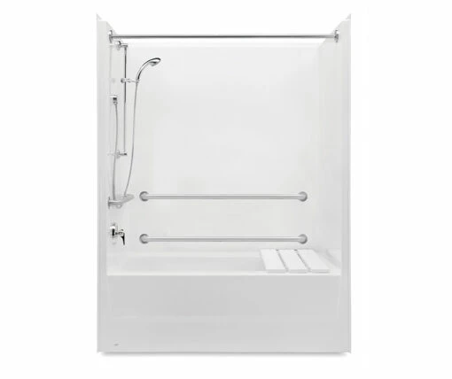 2603SMTEMA 60 X 32 AcrylX Alcove Left Hand Drain One-Piece Tub Shower In White -Bathroom Supplies Sales 2024 aquatic ac003663 wh