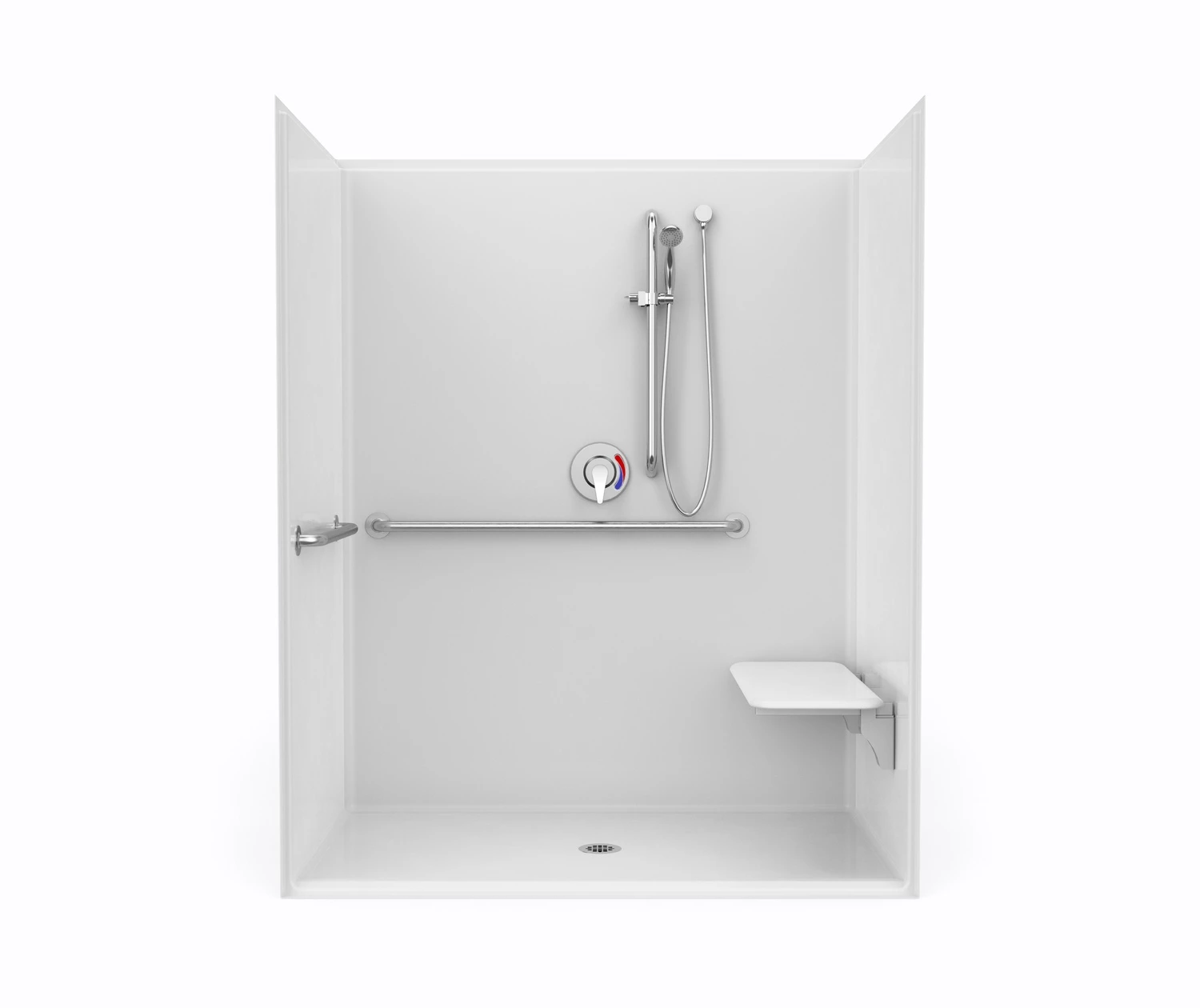 1603BFSDMA 60 X 34 AcrylX Alcove Center Drain One-Piece Shower In White 3 1603BFSDMA 60 X 34 AcrylX Alcove Center Drain One-Piece Shower In White
