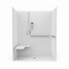 1603BFSDCA 60 X 34 AcrylX Alcove Center Drain One-Piece Shower In White -Bathroom Supplies Sales 2024 aquatic ac003672 wh