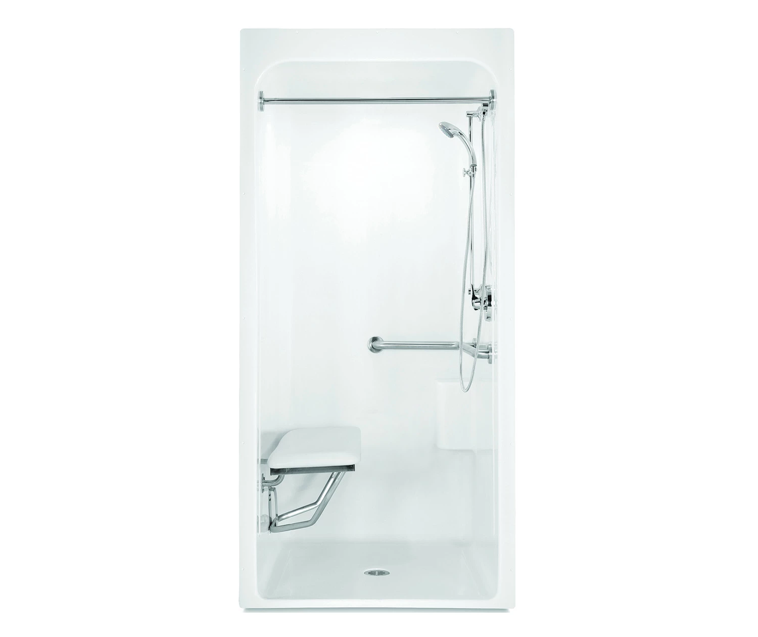 3636BFSCMA Acrylic Alcove Center Drain One-Piece Shower In White 3 3636BFSCMA Acrylic Alcove Center Drain One-Piece Shower In White