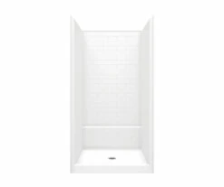 14242STT 42 X 43 AcrylX Alcove Shower With Center Drain In White